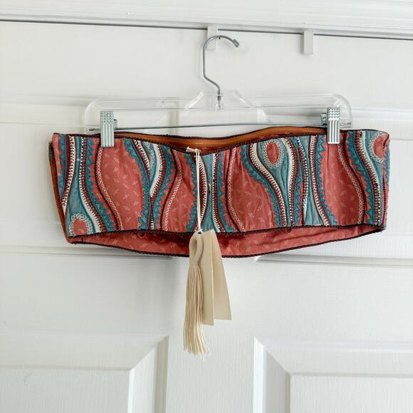 Ulla Johnson Isa bandeau Top In Tourmaline Handmade Woven Beaded Size 12 Boho - Picture 4 of 14